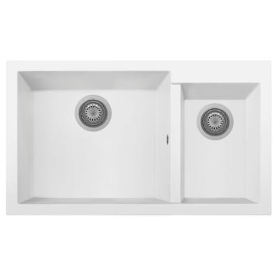 Lavello  One 86-2v N1 PURE WHITE Plados         ON-8620-N1 - Incasso